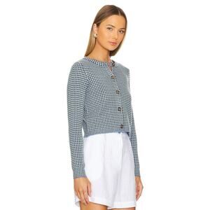 REVOLVE Stitches & Stripe Blue Cream Brown Black Cardigan Sweater XL NWT $128